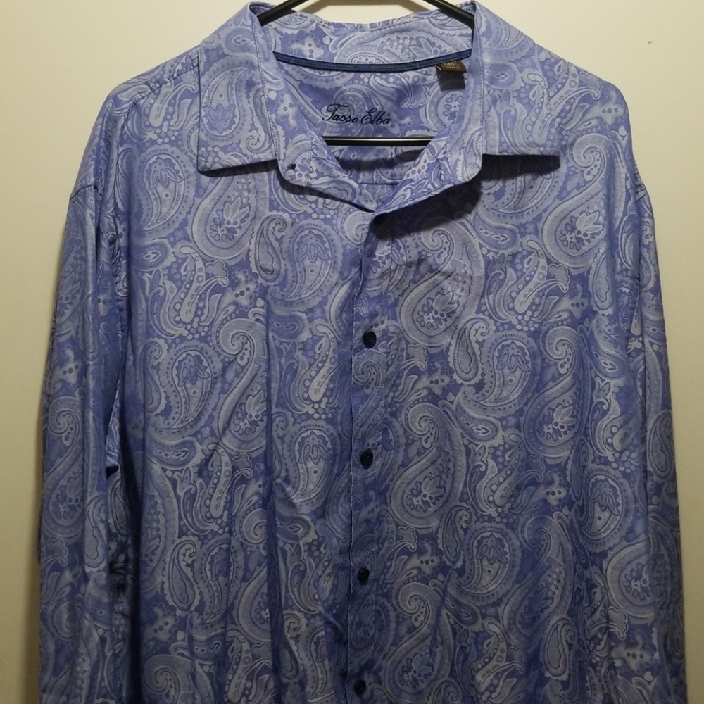 Tasso Elba long sleeve paisley dress shirt